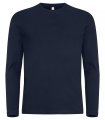 Heren T-shirt lange Mouw Clique Premium Dark Navy